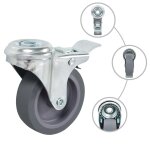 Vidaxl 4 pcs roulettes pivotantes  trou de boulon  double frein 75mm