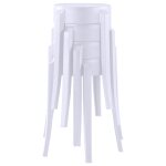 Vidaxl 4 pcs tabourets empilables blanc plastique