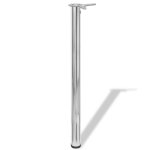 Vidaxl 4 pieds de table chrome � hauteur r�glable 870 mm