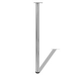Vidaxl 4 pieds de table � hauteur r�glable et en nickel bross� 1100 mm