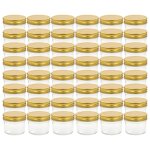 Vidaxl 48 pcs pots  confiture avec couvercle dor verre 110 ml