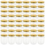 Vidaxl 48 pcs pots  confiture avec couvercle dor verre 230 ml