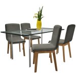 Vidaxl 4pcs chaises de salle  manger gris clair tissu et chne massif