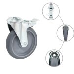 Vidaxl 4pcs roulettes pivotantes  trou de boulon  double frein 125mm