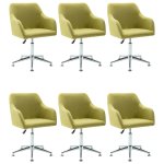 Vidaxl 6 pcs chaises pivotantes de salle à manger vert tissu Vidaxl 6 pcs chaises pivotantes de salle à manger vert tissu