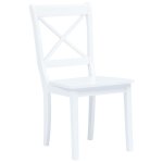 Vidaxl 6 pcs chaises de salle  manger blanc bois d'hva massif