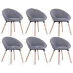 Vidaxl 6 pcs chaises de salle  manger gris clair tissu