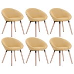 Vidaxl 6 pcs chaises de salle  manger jaune tissu