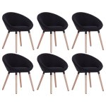 Vidaxl 6 pcs chaises de salle  manger noir tissu