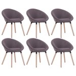 Vidaxl 6 pcs chaises de salle  manger taupe tissu