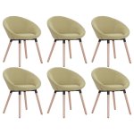 Vidaxl 6 pcs chaises de salle  manger vert tissu