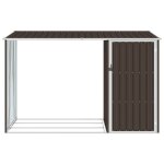 Vidaxl abri  bois de jardin marron 245x98x159 cm acier galvanis
