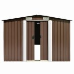Vidaxl abri de jardin 257x392x181 cm mtal marron