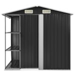 Vidaxl abri de jardin avec étagère anthracite 205x130x183 cm fer Vidaxl abri de jardin avec étagère anthracite 205x130x183 cm fer