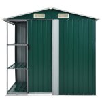 Vidaxl abri de jardin avec tagre vert 205x130x183 cm fer
