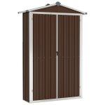 Vidaxl abri de jardin marron 107, 5x46x183 cm acier galvanis