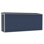 Vidaxl abri de jardin mural anthracite 118x382x178 cm acier