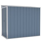 Vidaxl abri de jardin mural gris 118x194x178 cm acier galvanis