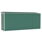 Vidaxl abri de jardin mural vert 118x382x178 cm acier galvanis�