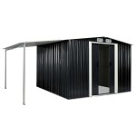 Vidaxl abri de jardin  portes coulissantes anthracite 386x259x178 cm