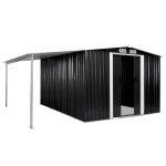 Vidaxl abri de jardin  portes coulissantes anthracite 386x312x178 cm