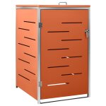 Vidaxl abri pour poubelle 69x77, 5x115 cm inox