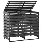 Vidaxl abri de poubelle double 140x75x121 cm bois de pin massif peint