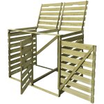 Vidaxl abri pour poubelle double 240 l bois imprgn