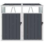 Vidaxl abri de poubelle double anthracite 143x81x121 cm acier Vidaxl abri de poubelle double anthracite 143x81x121 cm acier