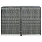 Vidaxl abri de poubelle double rsine tresse anthracite 148x77x111cm