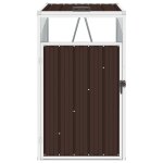 Vidaxl abri de poubelle marron 72x81x121 cm acier