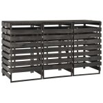 Vidaxl abri de poubelle triple 210x75x121 cm bois de pin massif peint