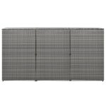 Vidaxl abri de poubelle triple anthracite 229x78x120cm rsine tresse
