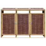 Vidaxl abri de poubelle triple pinde et osier