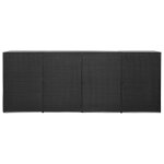 Vidaxl abri pour quatre poubelles noir 305x78x120 cm rsine tresse
