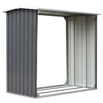 Vidaxl abri de stockage de bois acier galvanis 172x91x154 cm gris