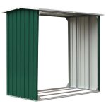 Vidaxl abri de stockage de bois acier galvanis 172x91x154 cm vert