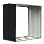 Vidaxl abri de stockage  bois acier galvanis 172x91x154cm anthracite