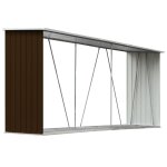 Vidaxl abri de stockage de bois acier galvanis 330x84x152 cm marron