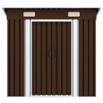 Vidaxl abri de stockage pour jardin marron 194x121x181 cm acier