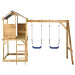 Vidaxl aire de jeu avec balanoires et chelle bois de pin imprgn