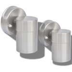 Vidaxl applique murale d'extrieur 2 pcs acier inoxydable vers le bas