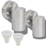 Vidaxl applique murale led d'extrieur 2 pcs acier inoxydable vers le bas