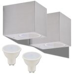 Vidaxl applique murale led d'extérieur 2 pièces carré vers le bas Vidaxl applique murale led d'extérieur 2 pièces carré vers le bas