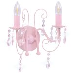 Vidaxl applique murale à perles rose 2 ampoules e14 Vidaxl applique murale à perles rose 2 ampoules e14