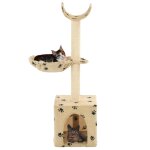 Vidaxl arbre  chat et griffoirs en sisal 105 cm beige motif de pattes