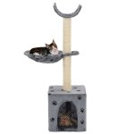 Vidaxl arbre  chat et griffoir sisal 105 cm empreintes de pattes gris
