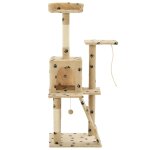 Vidaxl arbre  chat avec griffoirs en sisal 120 cm beige motif pattes