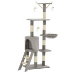 Vidaxl arbre  chat avec griffoirs en sisal 138 cm gris