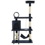 Vidaxl arbre  chat avec griffoirs en sisal 140 cm bleu fonc
